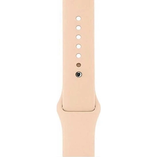 Case Street Apple Watch Uyumlu 40mm Silikon Kordon Düz Renkli Açık Pembe