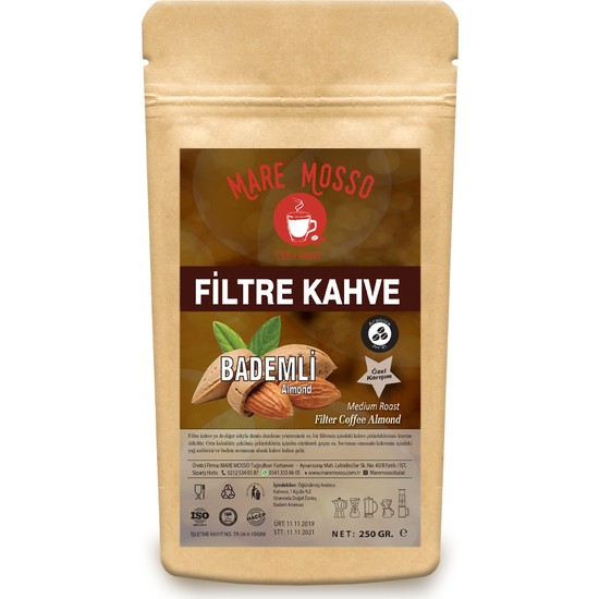 Mare Mosso Acı Badem Aromalı Öğütülmüş Filtre Kahve 250 Gr Fiyatı