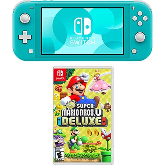 Nintendo Switch Lite Konsol Turkuaz + New Super Mario Bros. U Deluxe Oyun