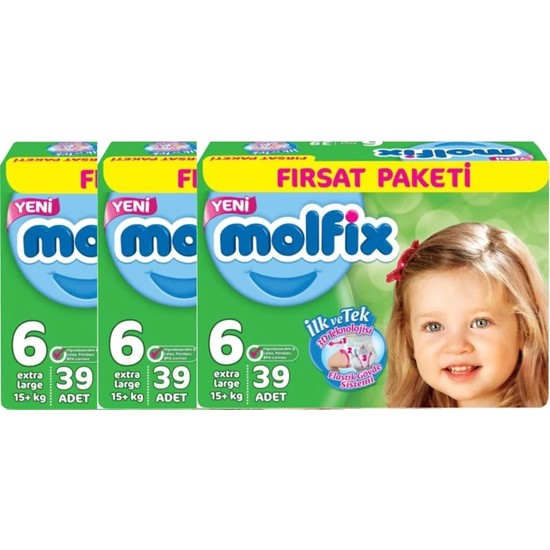 Molfix 6 Numara 39*3=117 Bebek Bezi Fiyatı Taksit Seçenekleri