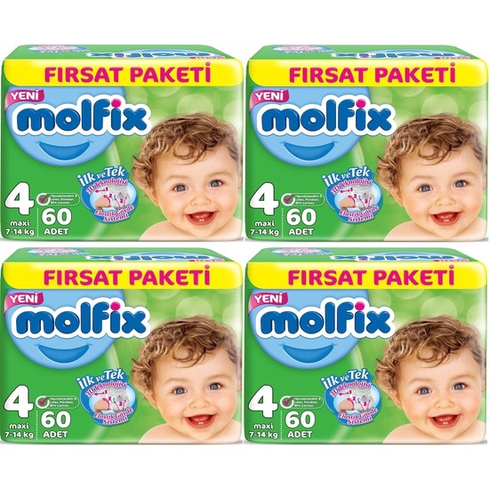 Molfix 4 Numara 60*4=240 Bebek Bezi Fiyatı Taksit Seçenekleri