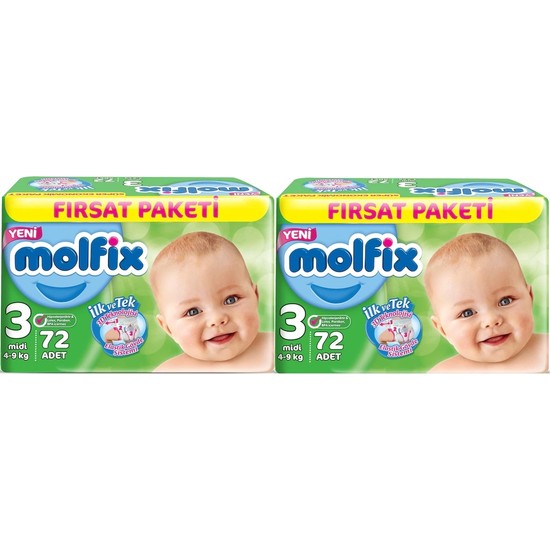 Molfix 3 Numara 72*2=144 Bebek Bezi Fiyatı Taksit Seçenekleri