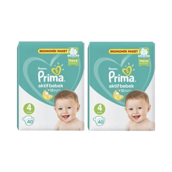 Prima Aktif Bebek Ekonomik Paket 4 Numara 40x2=80 Adet Bebek Fiyatı