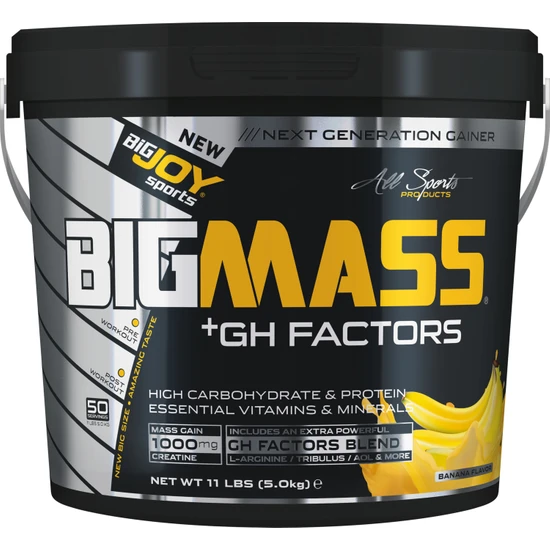 Bigjoy Sports Bigmass Mass Gainer Gh factors Karbonhidrat Protein Muz Aroma 5000g