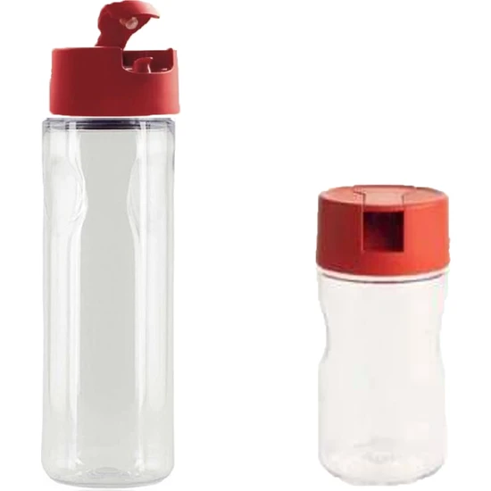 Tupperware Duru Yağdanlık 2 Li Set 1 Litre ve 600 ml Kırmızı Kapak