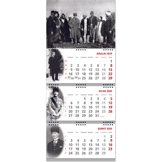 Soylu Atatürk Gemici Takvimi 3 Parça Spiralli 2021 Denizci