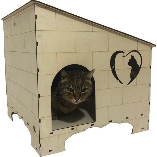 Wood Toys Kedi Evi Doğal Ahşap Dış Mekan Uyumlu Fiyatı