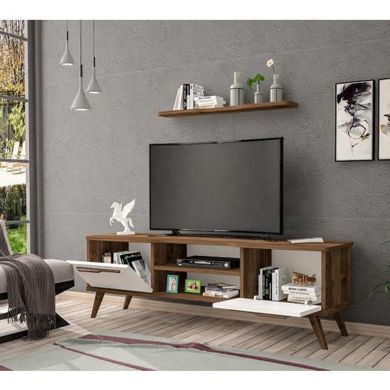 Ankara Mobilya Boreas Ceviz Beyaz 140 cm Tv Sehpası Fiyatı