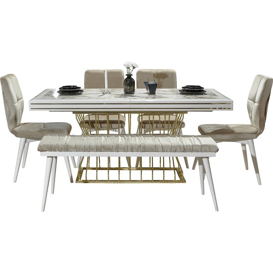 Yıldız Mobilya Legno Ekru Yemek Masası Takımı Fiyatı