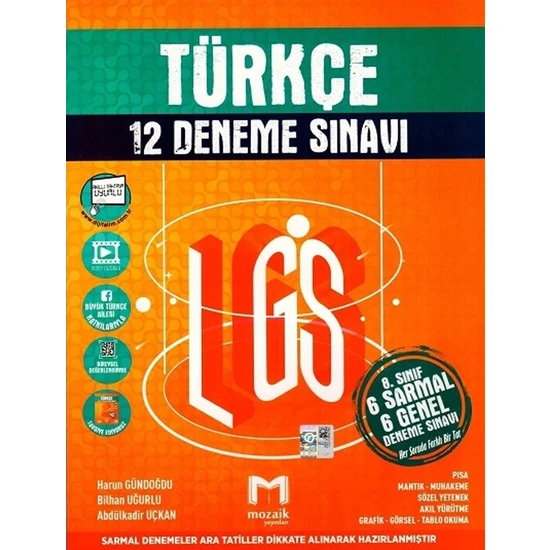 Mozaik Yayınları 8. sınıf LGS Türkçe 12 'Li Deneme Sınavı