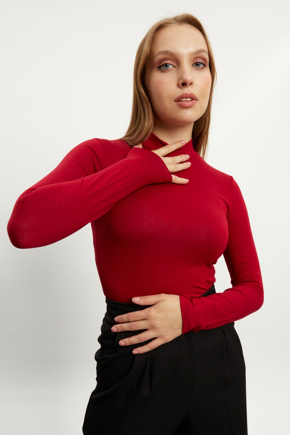 Ladima Kadın Vişne Kırmızısı Body görsel 3