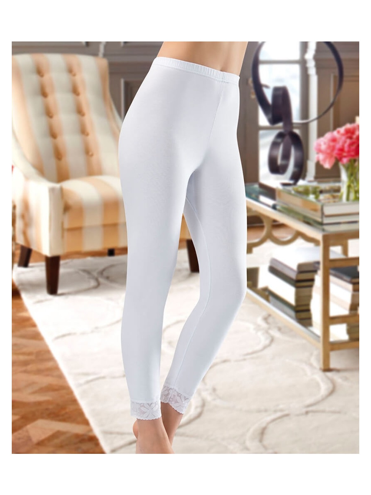 Derya Kurşun Paça Dantelli Uzun Kadın Tayt 413