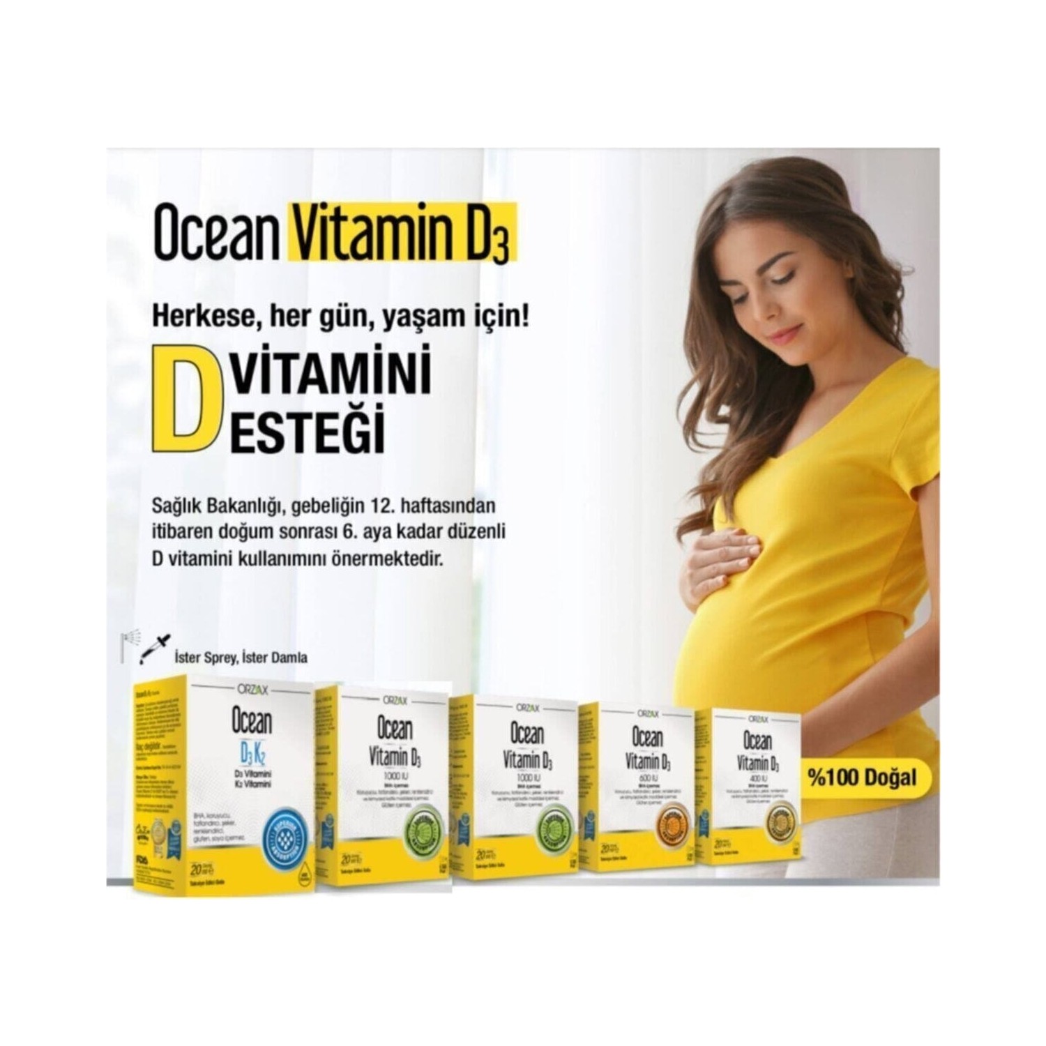 Ocean D3 Vitamini Ocean Vitamin D3 1000 Iu Sprey 20 Ml Fiyatı