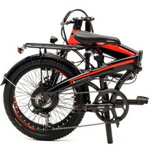 Geotech Fold-Up E20 Elektrikli Katlanır Bisiklet Siyah - Kırmızı