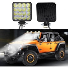 Superpower 16 LED Kare (Off Road-Iş Makinası-Tekne-Yat) Sis Farı Çalışma Lambası