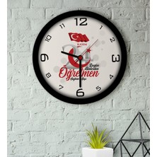 BK Kişiye Özel Bugün Günlerden Öğretmen Ahşap Duvar Saati-2