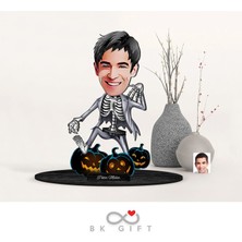 Bk Gift Kişiye Özel Erkek Halloween Karikatürlü Ahşap Biblo-2