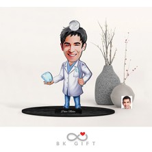 Bk Gift Kişiye Özel Erkek Diş Hekimi Karikatürlü Ahşap Biblo-3