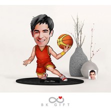 Bk Gift Kişiye Özel Erkek Basketbolcu Karikatürlü Ahşap Biblo-1
