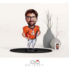 Bk Gift Kişiye Özel Erkek Amerikan Futbolcu Karikatürlü Ahşap Biblo-2