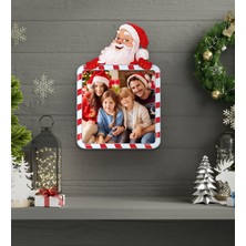 Bk Gift Kişiye Özel Fotoğraflı Noel Baba Figürlü 3D Ahşap Çerçeve Tablo