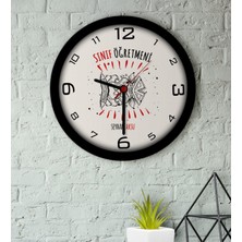 BK Kişiye Özel Sınıf Öğretmeni Ahşap Duvar Saati-11