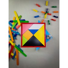 Cansares Tangram Geometrik Figürlerle Zeka Geliştiren Eğlenceli Çocuk Oyunları 7 Parça Yeni Nesil 20X20