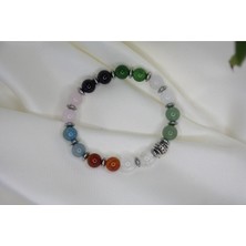 Safnaturel Sertifikalı Hematit Ay Taşı Aventurin Yeşim Ametist Pembe Kuvars Akik Kristal K. Doğal Taş BILEKLIK18