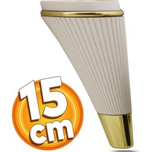 Badem10 Lüks Mobilya Kanepe Sehpa Ayakları Krem Gold Renk 15 cm Sert Plastik Yapı