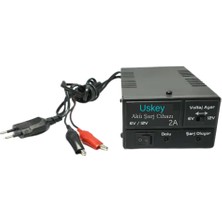 Uskey 6V-12V Ayarlı 2 Amper Akü Şarj Cihazı