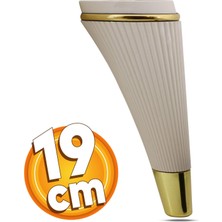 Badem10 Iron Lüks Mobilya Kanepe Sehpa Tv Ünitesi Koltuk Ayağı 19 cm Krem Gold Baza Ayakları