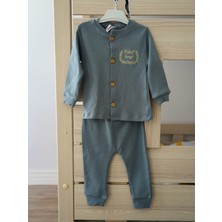 Giz Baby Isime Özel Nakışlı %100 Pamuklu Pijama Önlük Takımı