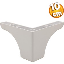 Badem10 Rose Lüks Mobilya Kanepe Sehpa Puf Koltuk Ayağı 10 cm Beyaz Baza Ayakları