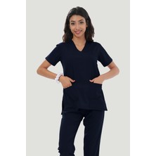 Artra Tekstil Likralı Core-Flex Scrubs Cerrahi Nöbet Takım - Lacivert