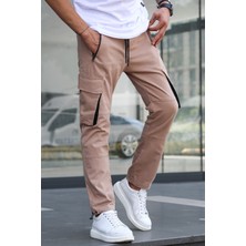Madmext Bej Kargo Cep Jogger Pantolon 5791