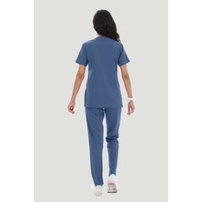 Artra Tekstil Likralı Core-Flex Scrubs Cerrahi Nöbet Takım - Indigo