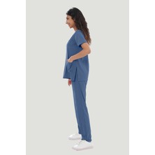 Artra Tekstil Likralı Core-Flex Scrubs Cerrahi Nöbet Takım - Indigo