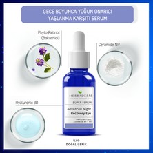 Herbaderm Süper Serum Aydınlatıcı Yoğun Onarıcı, Göz Çevresi Gece Serumu 20 ml