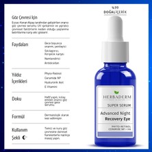 Herbaderm Süper Serum Aydınlatıcı Yoğun Onarıcı, Göz Çevresi Gece Serumu 20 ml