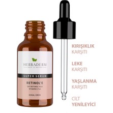 Herbaderm Süper Serum (Saf Retinol %0.3 + Vitamin E  %2) Yaşlanma Karşıtı 30 Ml