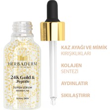 Herbaderm Süper Serum (24K Gold&Peptide Matrixyl %2) Mimik ve Kaz Ayağı Karşıtı 30 Ml