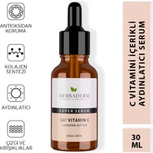 Herbaderm Süper Serum (Saf Vitamin C  L-Askorbik Asit %10) Aydınlatıcı 30 Ml