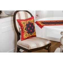 Finezza Belize Baskılı Kumaş Kırmızıya Siyah Kırlent Kılıfı  45X45  İkili - 1430