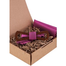 Kravatkolik Pembe Ahşap Papyon AHP407