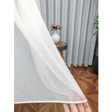 Evdepo Home Taç Bambu Keten Ekstraforlu Pilesiz Tül Perde Tek Kanat - Ekru 170 x 260 cm