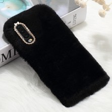 TahTicMer Samsung Galaxy M30 M305 Kılıf Miki Kulaklı Peluş Tüylü Swarovski Taşlı Silikon Kapak