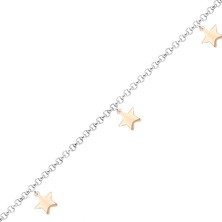 Gümüş Rose Yıldızlı Bileklik