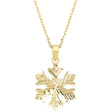 Gümüş Sarı Renk Kalemli Kartanesi Kolye