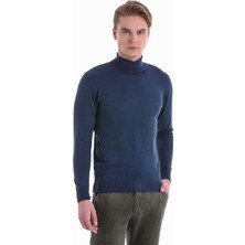 Hatemoğlu Indigo Regular Fit Düz Balıkçı Yaka Yün Triko Kazak