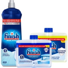 Finish Bulaşık Makinesi Parlatıcı 800  ml+ Bulaşık Makinesi Deterjanı Makine Temizleyici 2X250